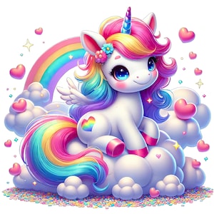 Unicorno bambino carino, Clipart unicorno di San Valentino, Clip art unicorno arcobaleno, Pacchetto png unicorno, Unicorno bambino png, Unicorno arcobaleno, Unicorno magico