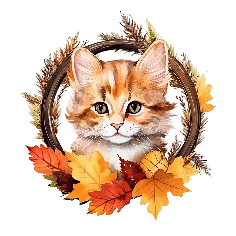 Watercolor Autumn Animal Clipart, Fall Woodland PNG, Cute Fox Squirrel ...