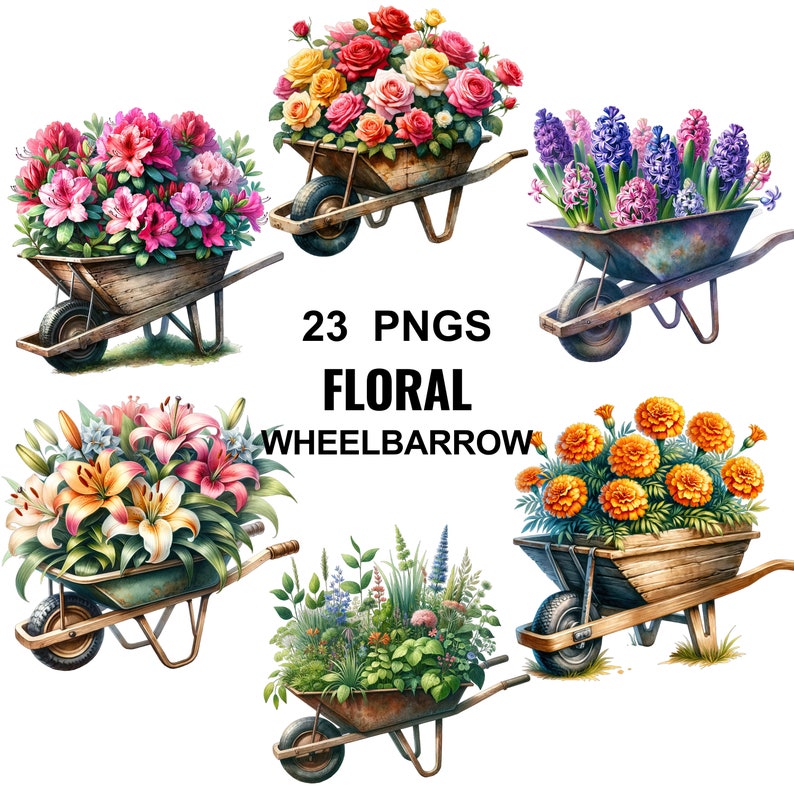 Wheelbarrow Clipart,Spring Wheelbarrows,Spring Floral Png,Cute Floral Clipart,Wheelbarrow Clipart,Wheelbarrow with Flowers,Spring Clipart,Spring Wheelbarrow,
Spring Cart Clipart,Floral Graphics,Floral Images,Whimsical Wheelbarrows, Gardening Graphics