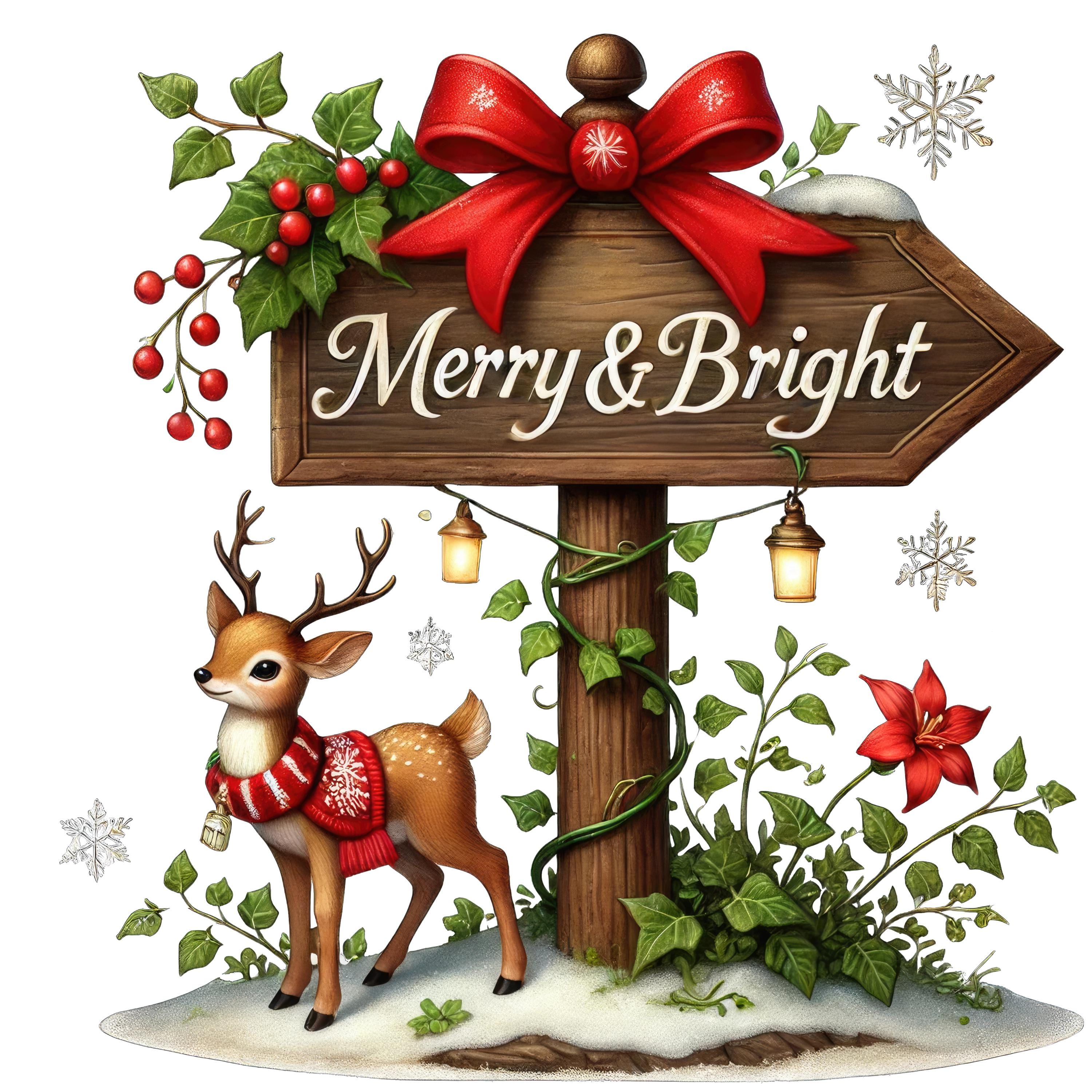 Christmas Signpost Clipart: Festive Holiday Signs (digital Download) - Etsy