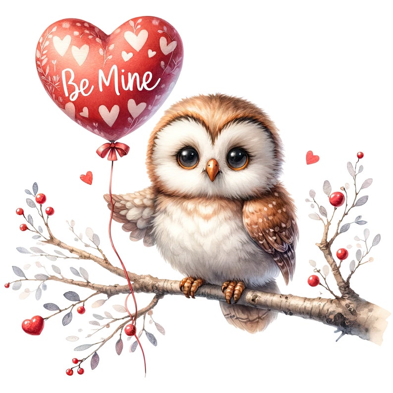 Watercolor Cute Valentines Owl Clipart, Owl Valentine,Romantic Clipart, Valentines Day Clipart, Cute Owl Clipart, Owl Png,Valentine Owl Png,Love Clipart,Valentines Png,Owl Illustration,Watercolor Owl,Owl with Heart,Valentines Animals Clipart,Love PNG