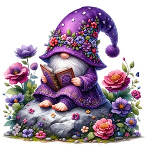 Watercolor Garden Gnome Clipart: Spring Nursery PNG (Digital Download)