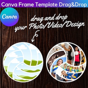 Volleyball Photo Collage Canva Frame Template: Drag & Drop (Digital Download)