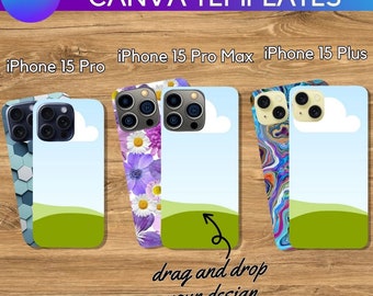 iPhone 15 Pro Max Case Mockup Canva Template,Plus,Smartphone Case Mockup,Custom Canva Frame,Editable Case Mockup,Drag And Drop Canva Frame