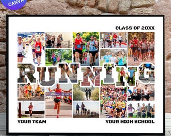 Running Photo Collage Template: Customizable Marathon Keepsake (Digital Download)