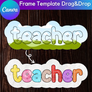 Teacher Design Canva Frames Template Bundle,Alphabet Canva,Easy Drag and Drop,Canva Shape Templates,Photo Editable,School Spirit,Fonts Canva