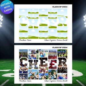 Cheerleader Photo Collage Canva Frame Template,editable Cheerleading ...