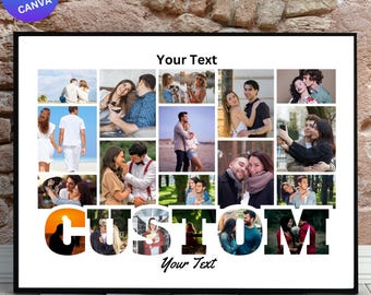 Personalized Photo Collage Template: Custom Wall Art (Digital Download)