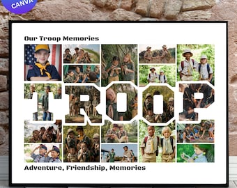 Scout Troop Photo Collage Template: Customizable Keepsake (Digital Download)