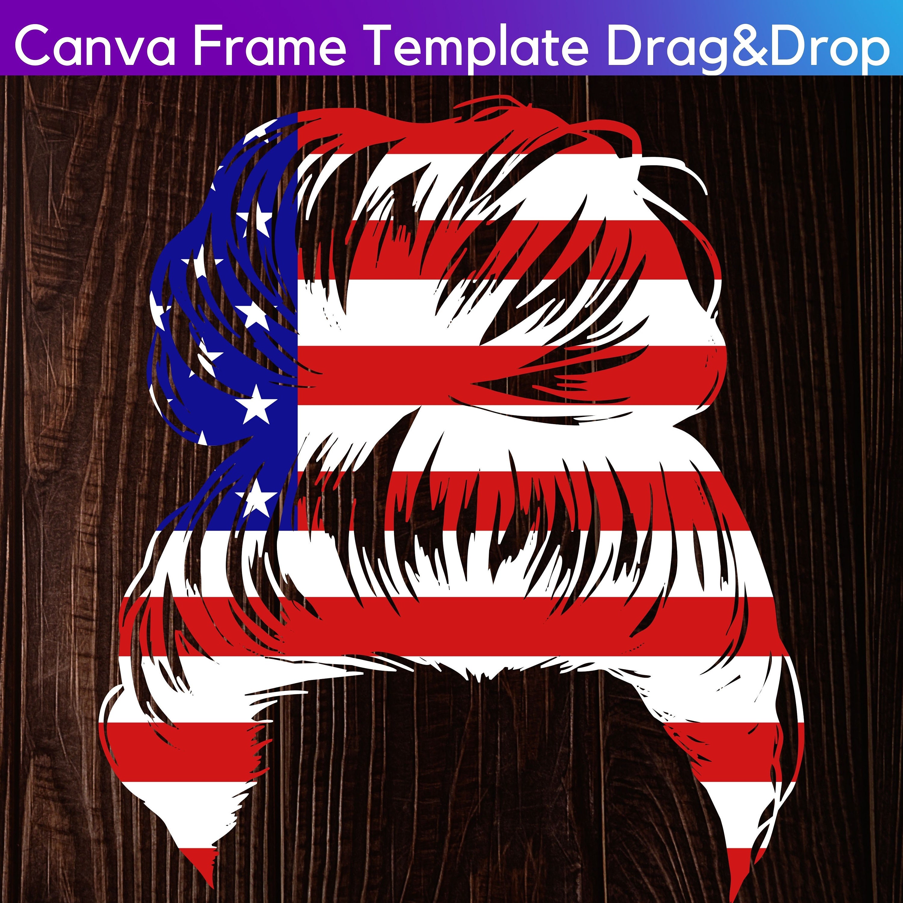 Messy Bun Canva Frame Template Bundle: Drag & Drop Design (digital ...