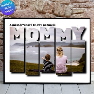 Mommy Photo Collage Canva Frame Template, Mother’s Day Gift, Mom Picture Collage, Personalized Photo Gift, Digital Download, DIY Mom Poster