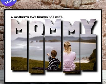 Mommy Photo Collage Canva Template, Mother's Day Gift (Digital Download)