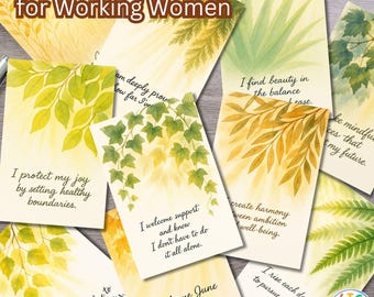 June Affirmation Cards for Working Women: 30 Daily Positive Quotes (PDF)