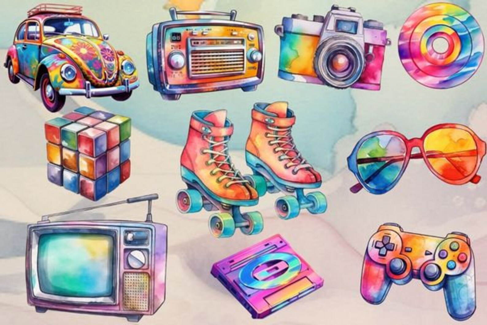 80s Retro Clipart Bundle,vintage 80s Clipart Png,sublimation,nostalgia