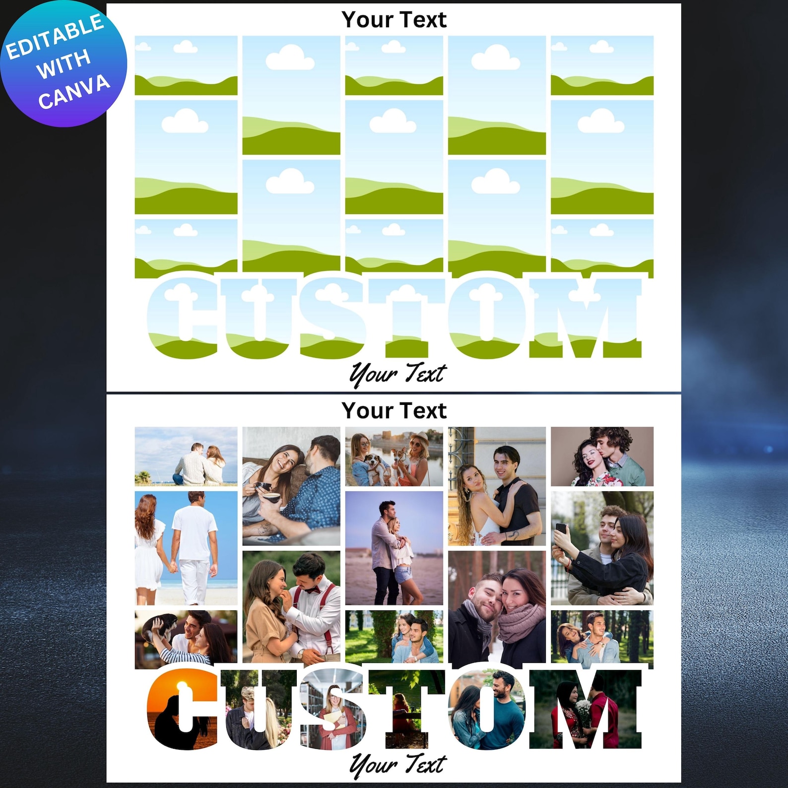 Personalized Photo Collage Template: Custom Wall Art (digital Download ...