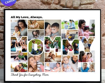 Mommy Photo Collage Template, Customizable Mother Gift (Digital Download)