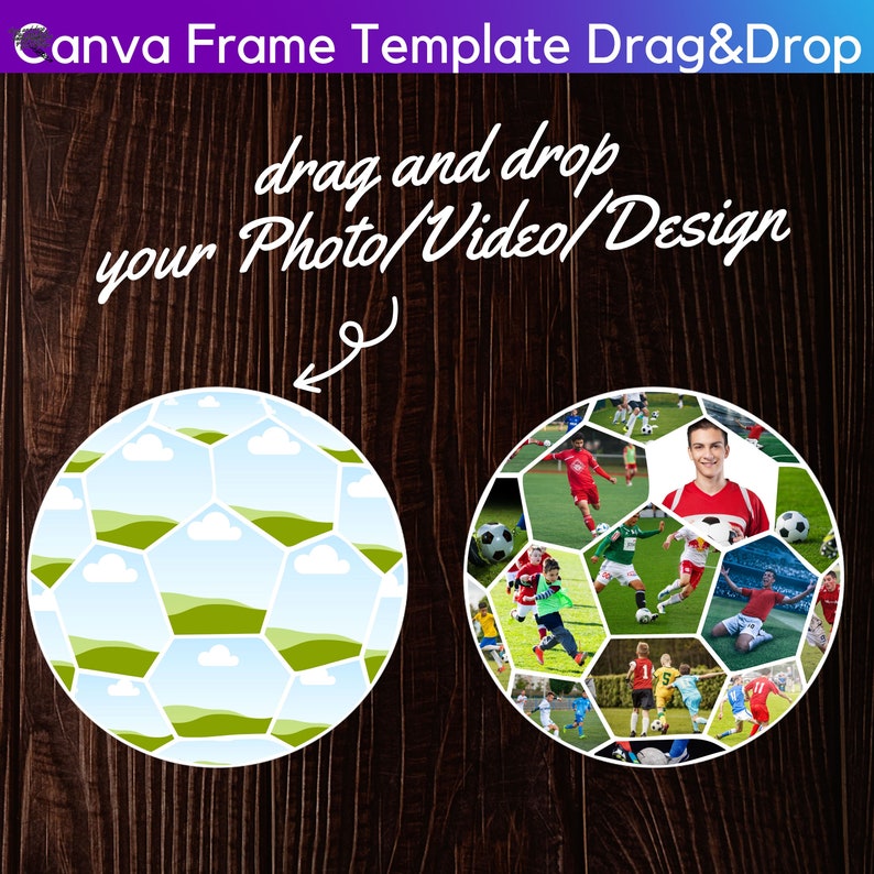 Soccer Photo Collage Canva Frame Template: Drag & Drop (digital ...