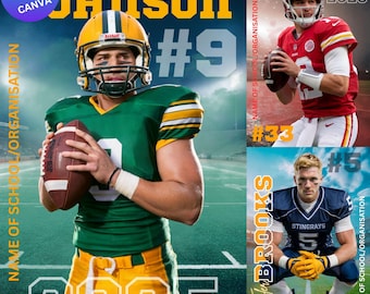 Football Senior Night Poster Template: Editable Canva Banner (Digital Download)