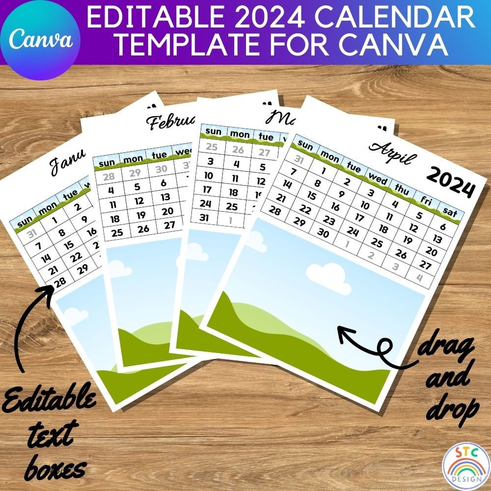 2025 Calendar Canva Frame Template,canva Calendar Mockup,fully Editable