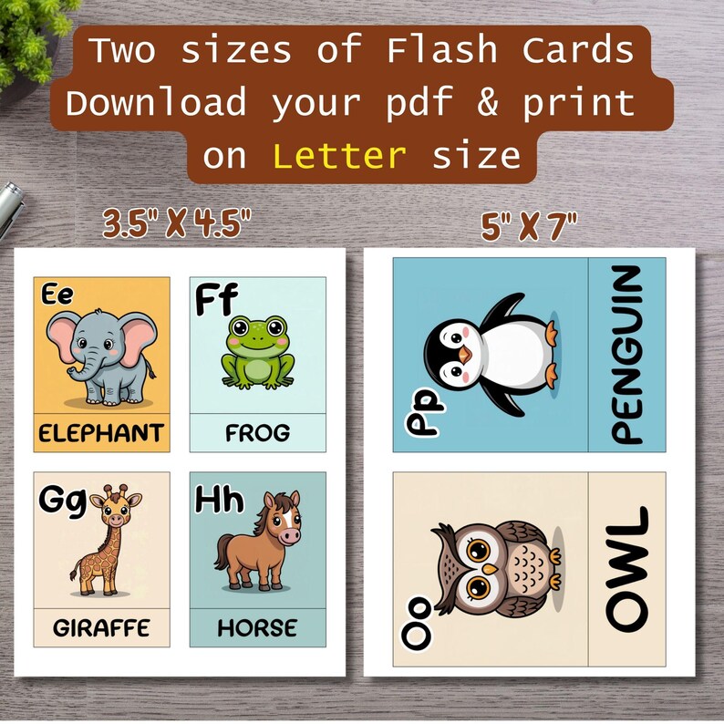 ABC Animal Flash Cards: Montessori Alphabet Learning (digital Download ...