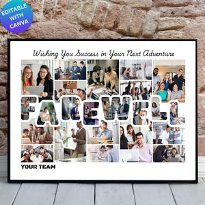 Farewell Photo Collage Canva Frame Template,Customizable Goodbye Memory Board,Editable Farewell Gift,Boss Retirement Party,Friend Going Away