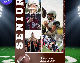 American Football Senior Night Poster Template: Customizable Canva Frame (Digital Download)
