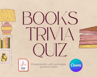 Name the Book Game | Book Club Trivia Game | Books Game Quiz | Book Party Game | Novel Games | Literature Game | Printable Book Game
