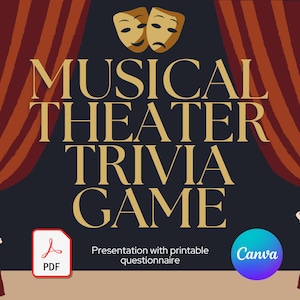 Musikalisk festlek | Teaterquiz (Canva + utskrivbar PDF)