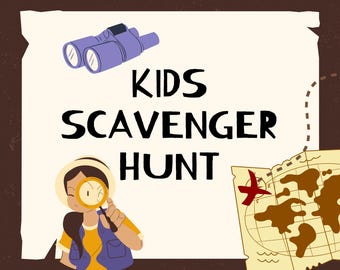 Kids Treasure Hunt Game: Printable Riddles, Customizable Clues (Digital Download)