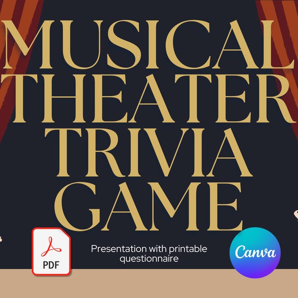Musical Party Trivia Game | Musicals Game | Musicals Trivia Game | Musical Themed Game | Musical Party Quiz | Printable Musical Party Trivia