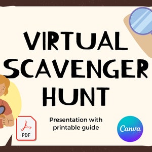 Scavenger Hunt Games | Virtual Scavenger Hunt | Printable Scavenger Hunt | Kids, Teens, Adult  | Home, Outdoor, Work, Office Party Game
