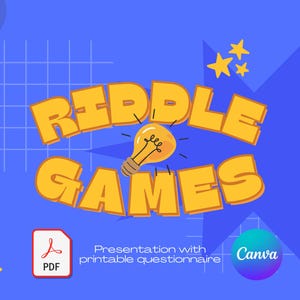 Riddle Game: Brain Teasers for Kids, Teens, Adults (Printable PDF)