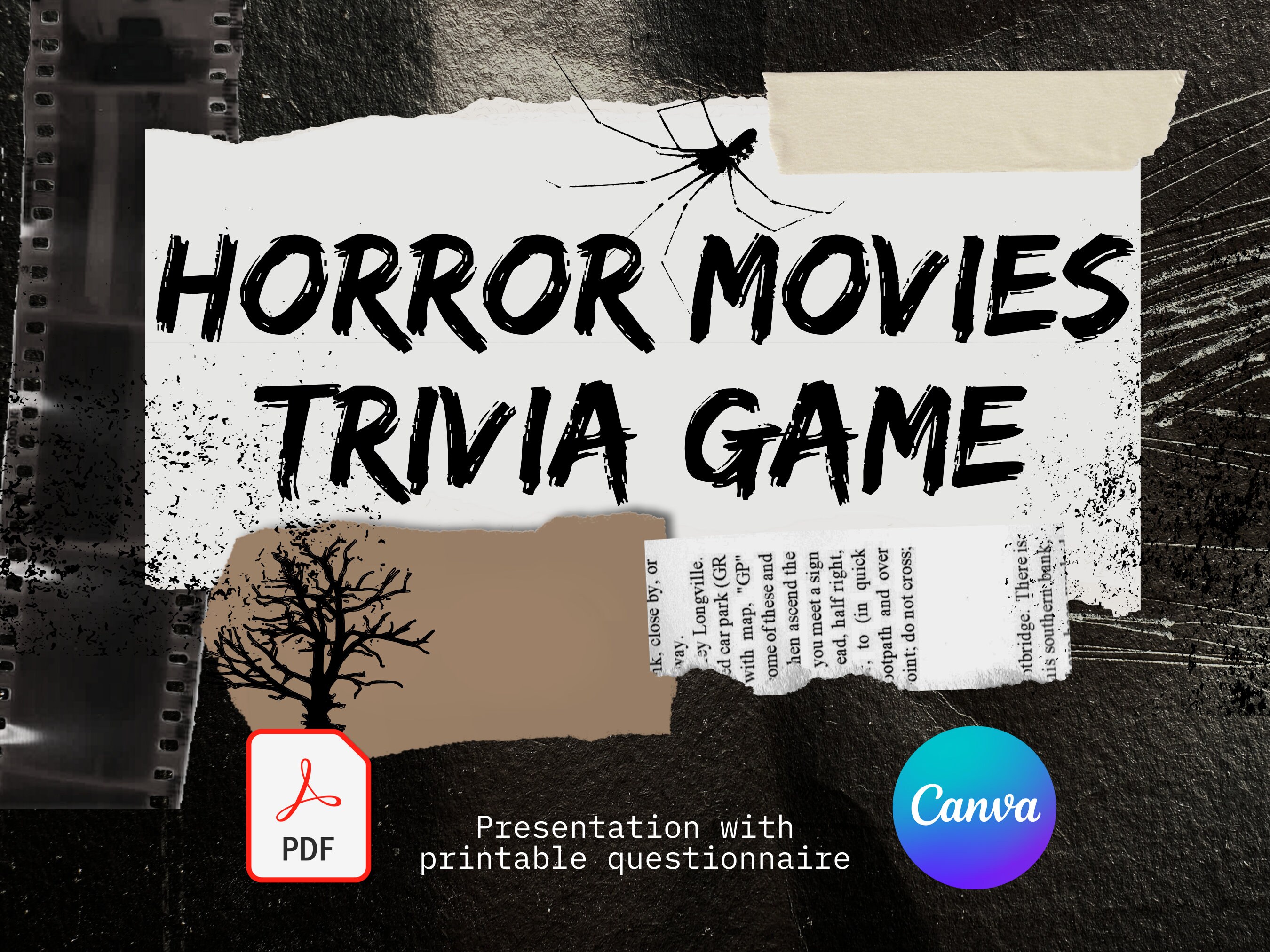 Horror Movie Party | Horror Movie Trivia Game | Halloween Horror Party | Scary Movie Trivia | Halloween Horror Film Party  Horror Movie Game