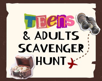 Printable Scavenger Hunt: Teen & Adult Treasure Hunt Game (Digital Download)