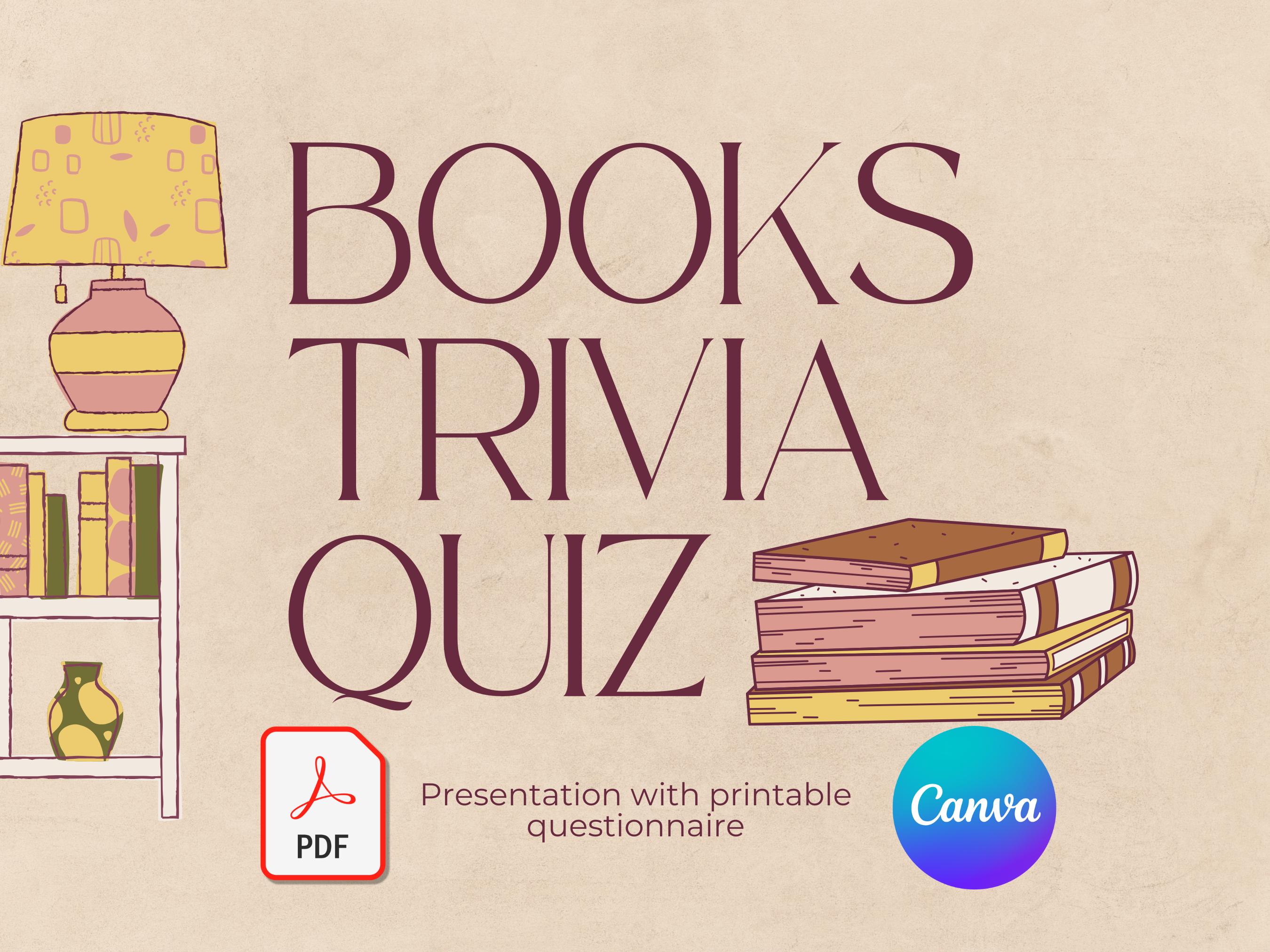 Book Club Trivia Game: Novel Quiz (printable PDF) - Etsy