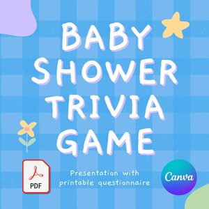 Baby Shower Game | Baby Shower Template | Printable Baby Game | Baby Shower Party Game | Baby Trivia Game | Baby Shower Trivia