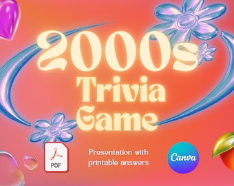 2000s Party Game | Y2K Party | Y2K Music Game | 2000s TV Shows Trivia | Y2K Trends | Early 2000s Theme Game | 00s Trivia Game Printable