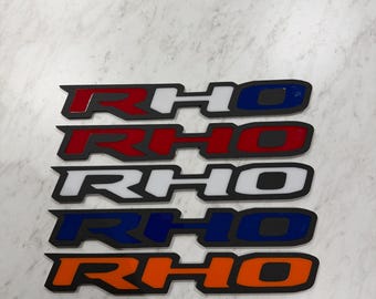 Ram RHO Badge Emblem - Laser Cut Acrylic - Interior or Exterior - 3m Automotive grade tape 9.75x1.4"
