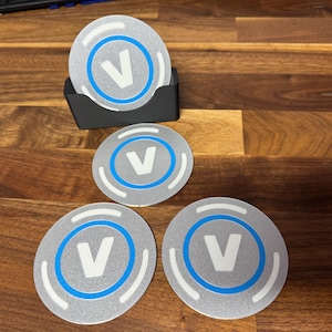 FN Vbucks Coaster Set of 4 with Holder V-Bucks
