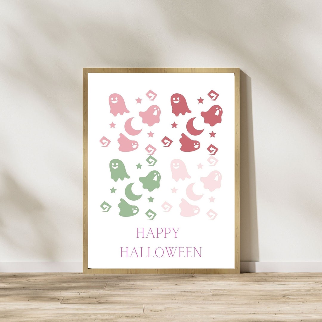 Happy Halloween Posters Happy Halloween Wall Art Halloween Etsy
