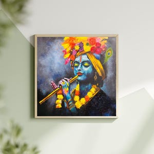 クリシュナの絵画、クリシュナの芸術、クリシュナのアートワーク、壁画、宇宙のヒンドゥー教の人物、インド神話