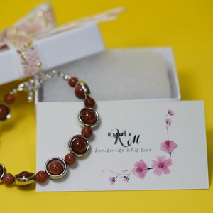 Aventurine bracelet, Goldstone, Aventurine golden sand, Jewelry for woman,Bracelet for women, Handmade, Bracelet Earring Set.