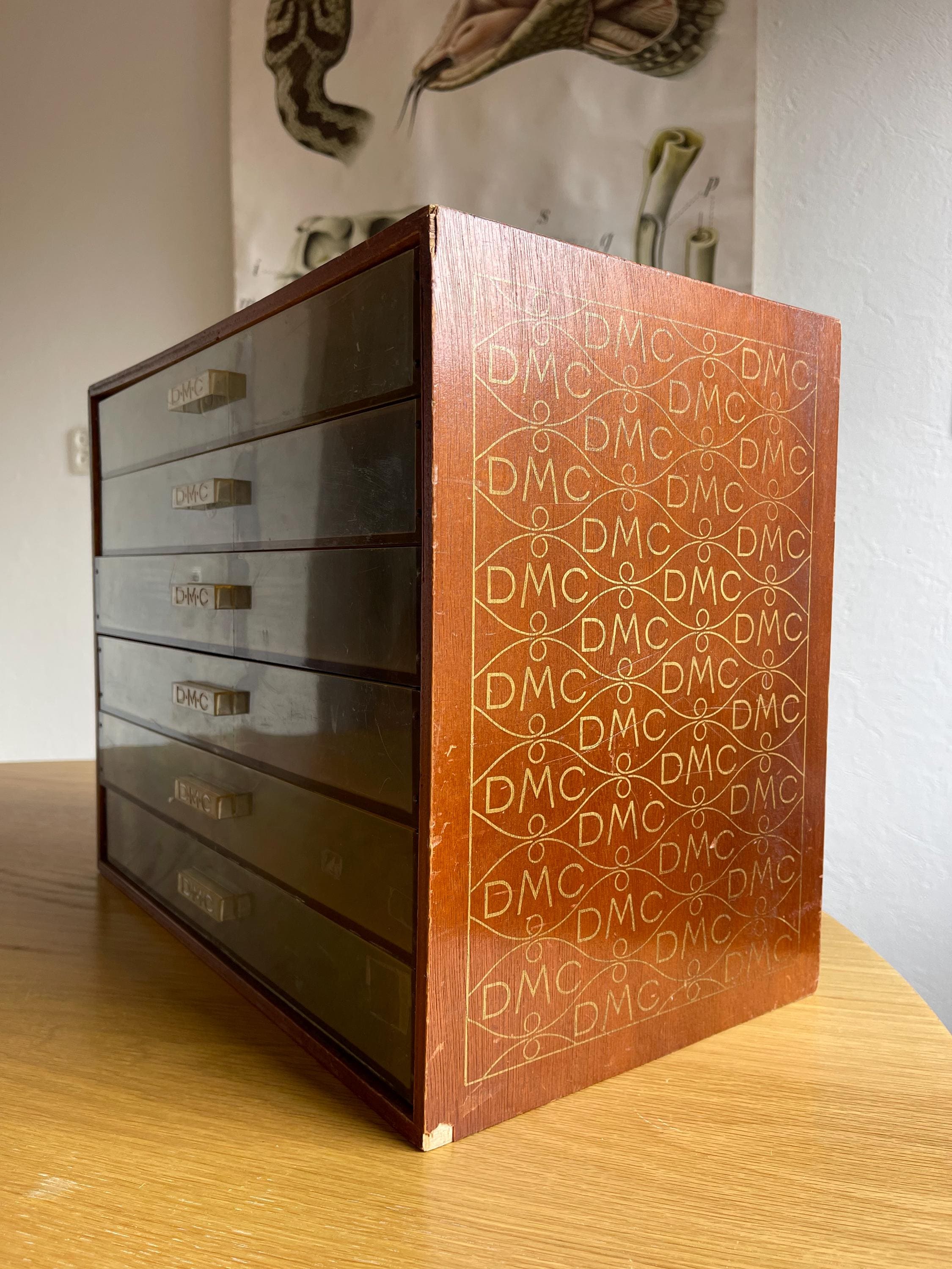 DMC ビンテージ引き出し Vintage dmc thread chest - Etsy 日本