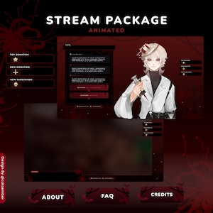Animated Stream Package - Red Spider Lily | vtuber assets | twitch overlay | twitch panels | twitch widget | vtuber | chat widget
