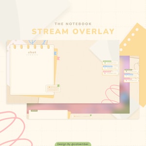 Överlägg för anteckningsbokström: VTuber Twitch-resurser (digital nedladdning i PNG)