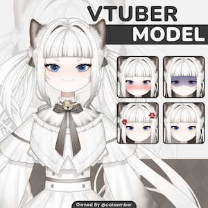 LIVE2D Premade Female VTuber Model - Cat Lolita | Cat VTuber Model | Fully Rigged | Ready to use