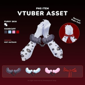 Recurso de VTuber / Esposas de piel PNG l Esposas de cuerda / Accesorio peludo / Vtube Studio