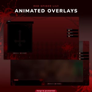 Animated Stream - Red Spider Lily | vtuber assets | twitch overlay | vtuber | animate overlay | red overlay | Japanese overlay