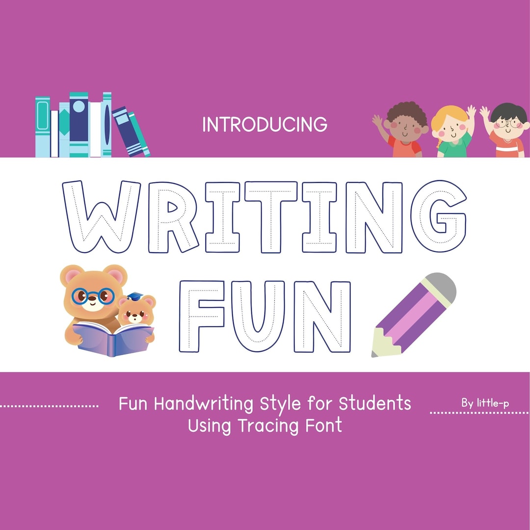 Writing Fun, Tracing Font, Student Font, Dotted Font, School Font ...
