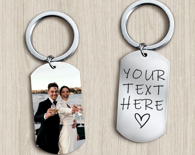 Personalized photo Keychain, Custom Picture Keychain, Doubled Sided Picture Keychain, Anniversary Gift for him,Gift For him, Christmas Gifts